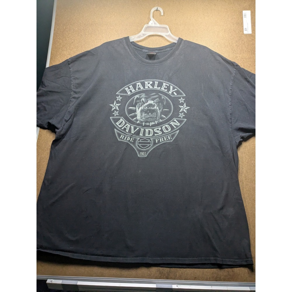 Harley-Davidson Woodstock Illinois Bulldog Eagle T-Shirt Black 4XL 2012 Hanes